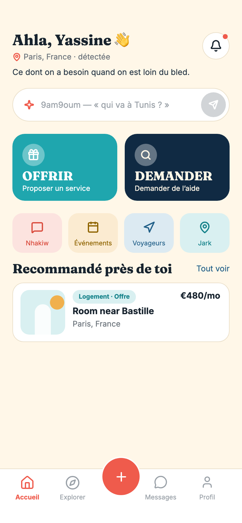 L’accueil de Tounsya : offrir ou demander de l’aide, et quatre entrées — Nhakiw, Événements, Voyageurs, Jark